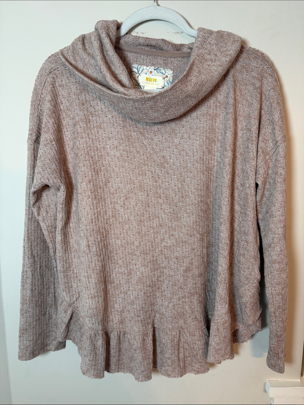 Anthropologie Maeve Addie Ruffled Hacci Pullover Sweater. Size Small